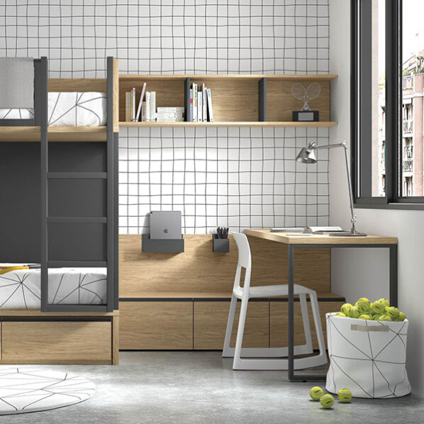 Litera moderna de madera