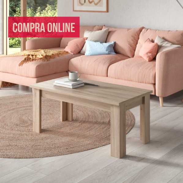 MESA DE CENTRO ELEVABLE EN MADERA